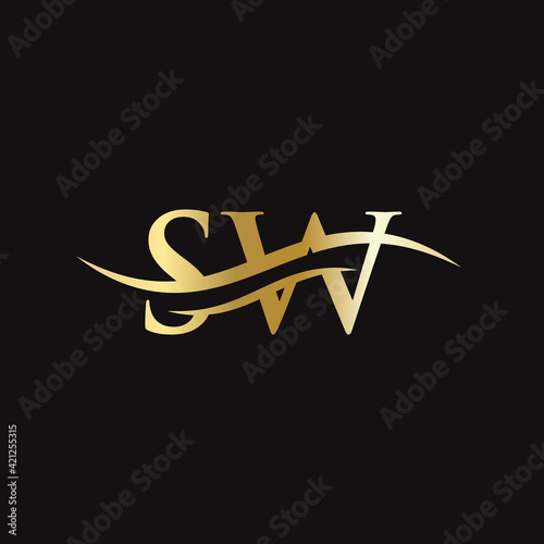 SW Letter Linked Logo for business and company identity. Initial Letter SW Logo Vector Template.