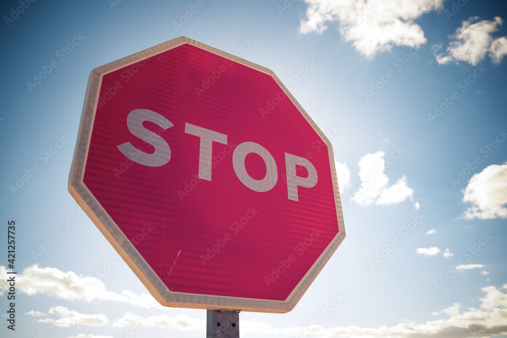 Stop signal close-up Stop signal close-up