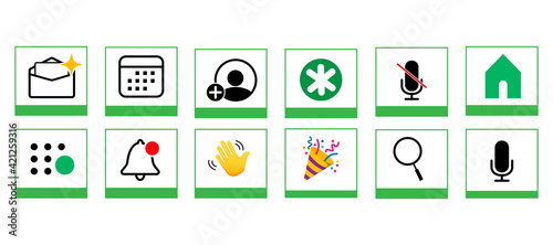 Icons set for social network and community sites.Vector.