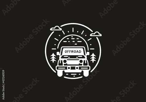 Black and white car line art drawing illustration