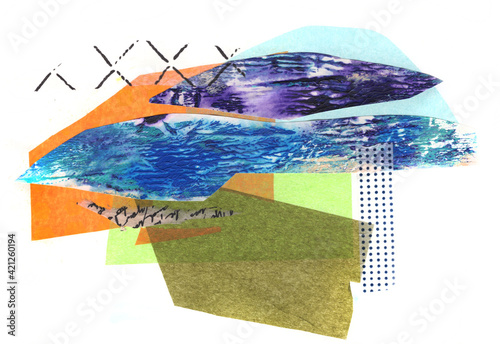 artistic background collage from different texture elements