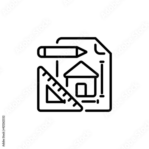Architecture Engineering icon in vector. Logotype