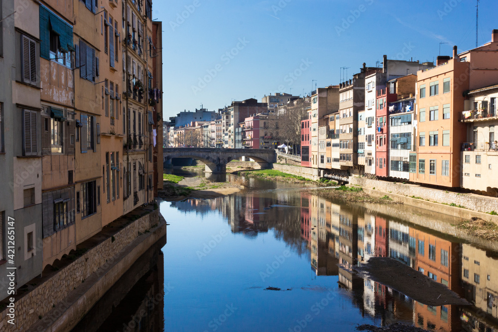 River of the City of Girona in Catalonia