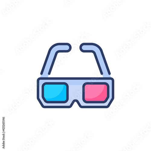 3D Glasses icon in vector. Logotype
