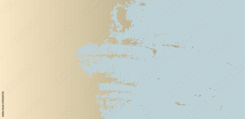 Fototapeta premium Abstract pastel blue background with gold grunge patina fashion elegance banner for text new collection,sale,special offer,wedding invitation card,event,advertising promotion flyer.Vector illustration