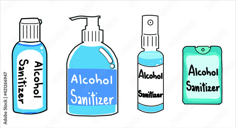 Hand sanitizer containers icon set. Such as Alcohol spray in Spray bottle or alcohol gel bottle. Washing alcohol gel used against viruses, bacteria, flu, coronavirus(Covid-19). Waterless hand cleaner Hand sanitizer containers icon set. Such as Alcohol spray in Spray bottle or alcohol gel bottle. Washing alcohol gel used against viruses, bacteria, flu, coronavirus(Covid-19). Waterless hand cleaner