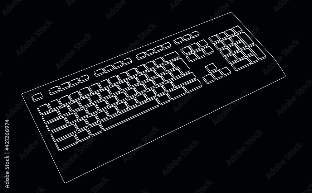 computer keyboard white on black background computer keyboard white on black background
