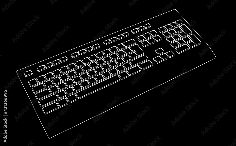 computer keyboard white on black background computer keyboard white on black background