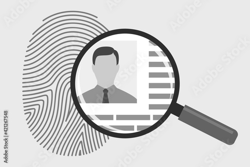 Concept of identification of person using fingerprint