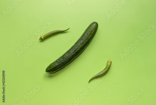 Cucumber and okra