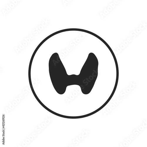 Vector thyroid icon isolated on white. Human organs