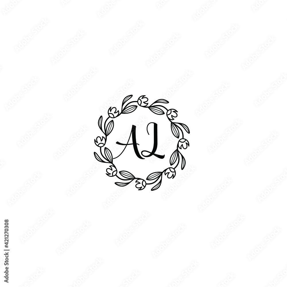 AL initial letters Wedding monogram logos, hand drawn modern minimalistic and frame floral templates AL initial letters Wedding monogram logos, hand drawn modern minimalistic and frame floral templates