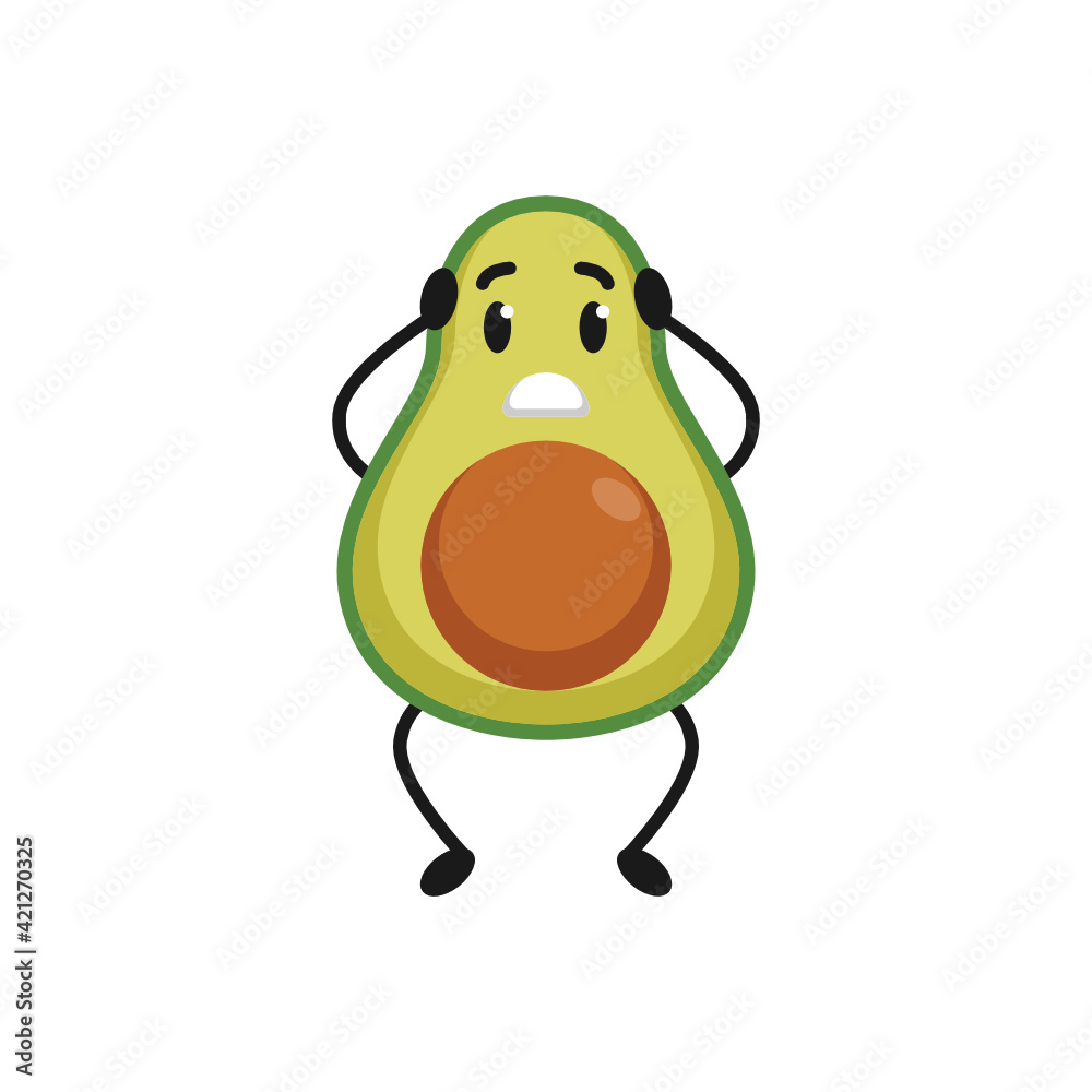 Cute avocado mascot logo design illustration Cute avocado mascot logo design illustration