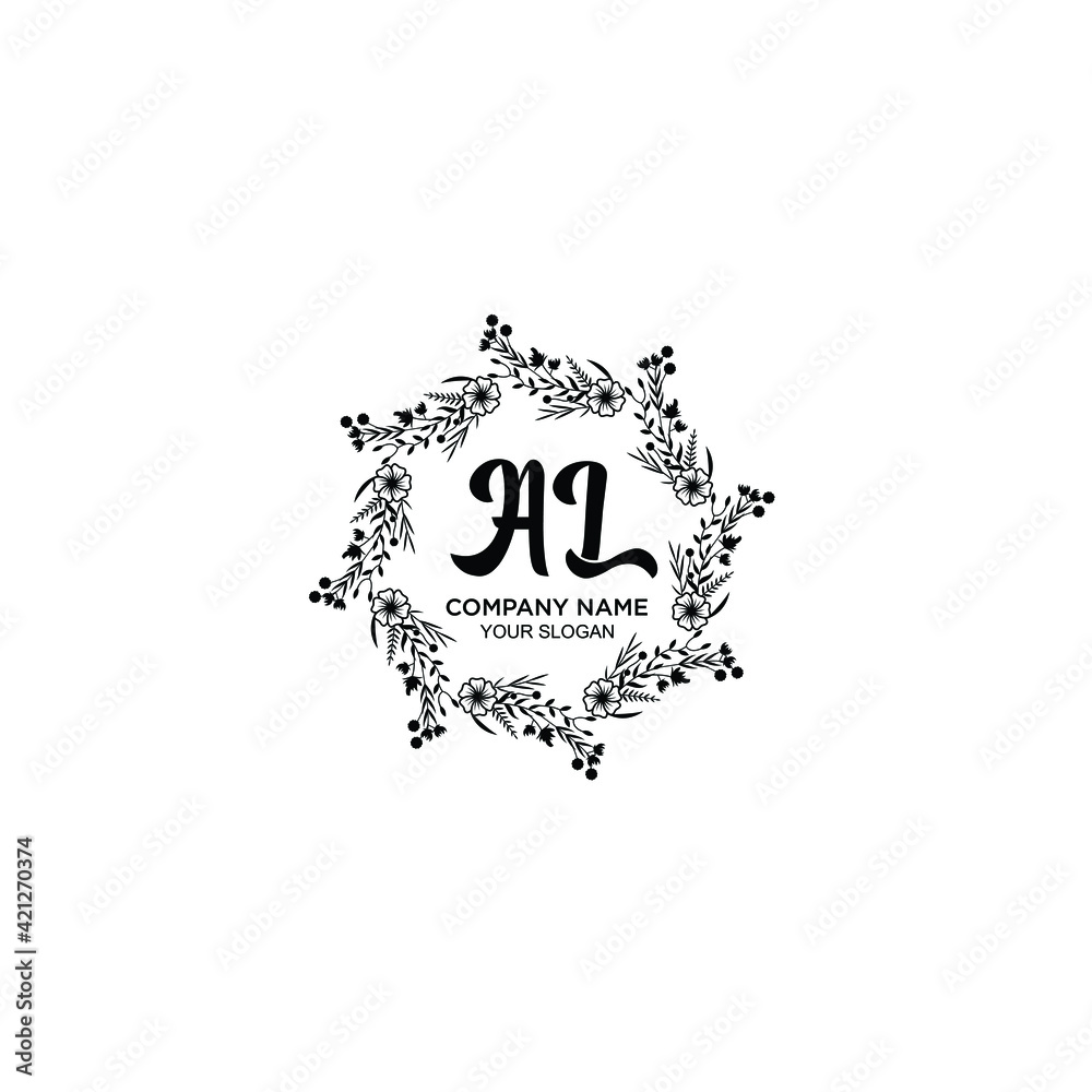 AL initial letters Wedding monogram logos, hand drawn modern minimalistic and frame floral templates AL initial letters Wedding monogram logos, hand drawn modern minimalistic and frame floral templates