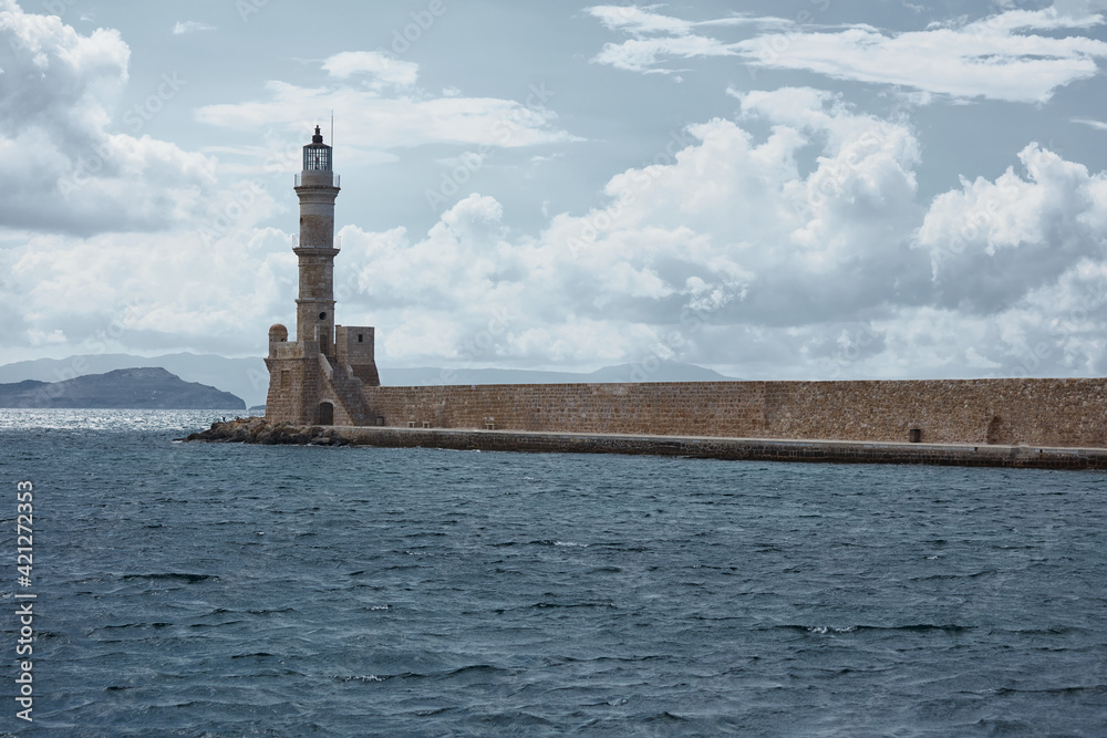 Egyptian lighthouse built in 1595 Chania island Crete Egyptian lighthouse built in 1595 Chania island Crete