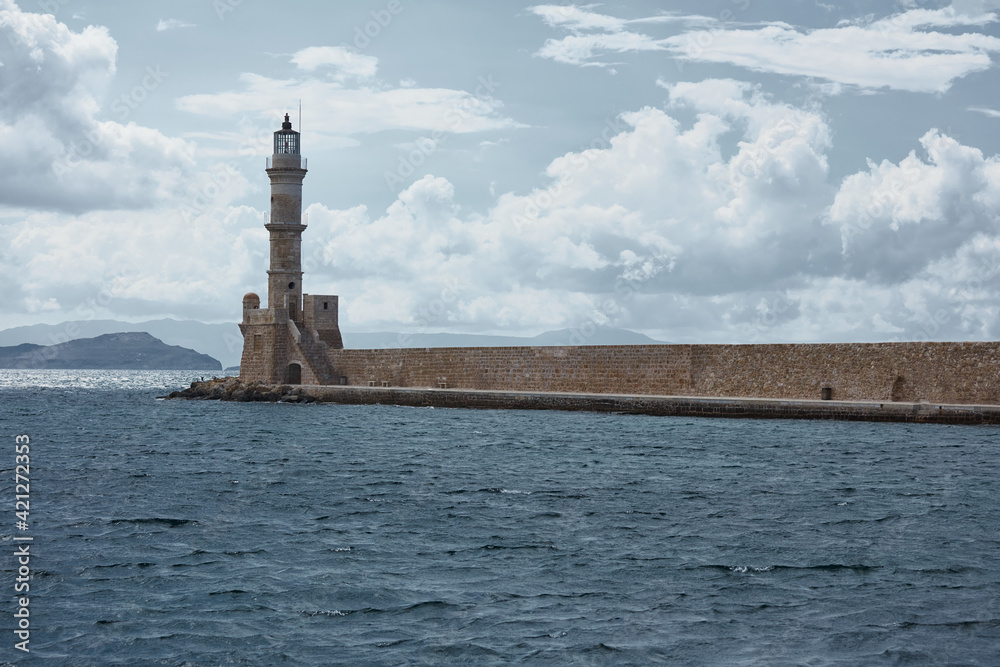 Egyptian lighthouse built in 1595 Chania island Crete