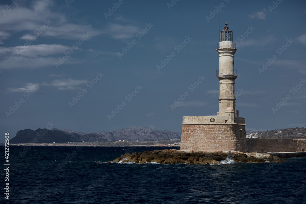 Egyptian lighthouse built in 1595 Chania island Crete