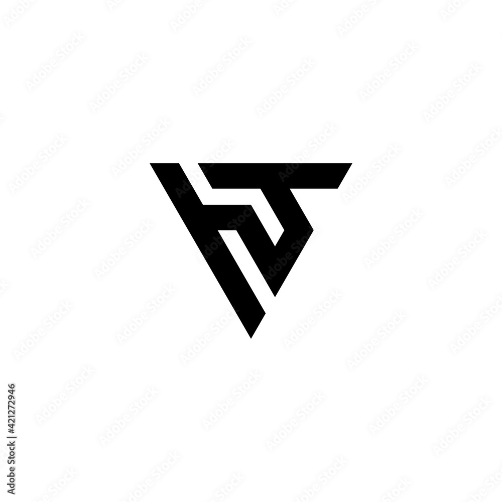 Business combination Monogram and triangle sign logo vector icon with Three HT letter Business combination Monogram and triangle sign logo vector icon with Three HT letter