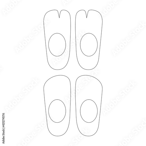 Template hidden our no show socks vector illustration flat sketch design outline