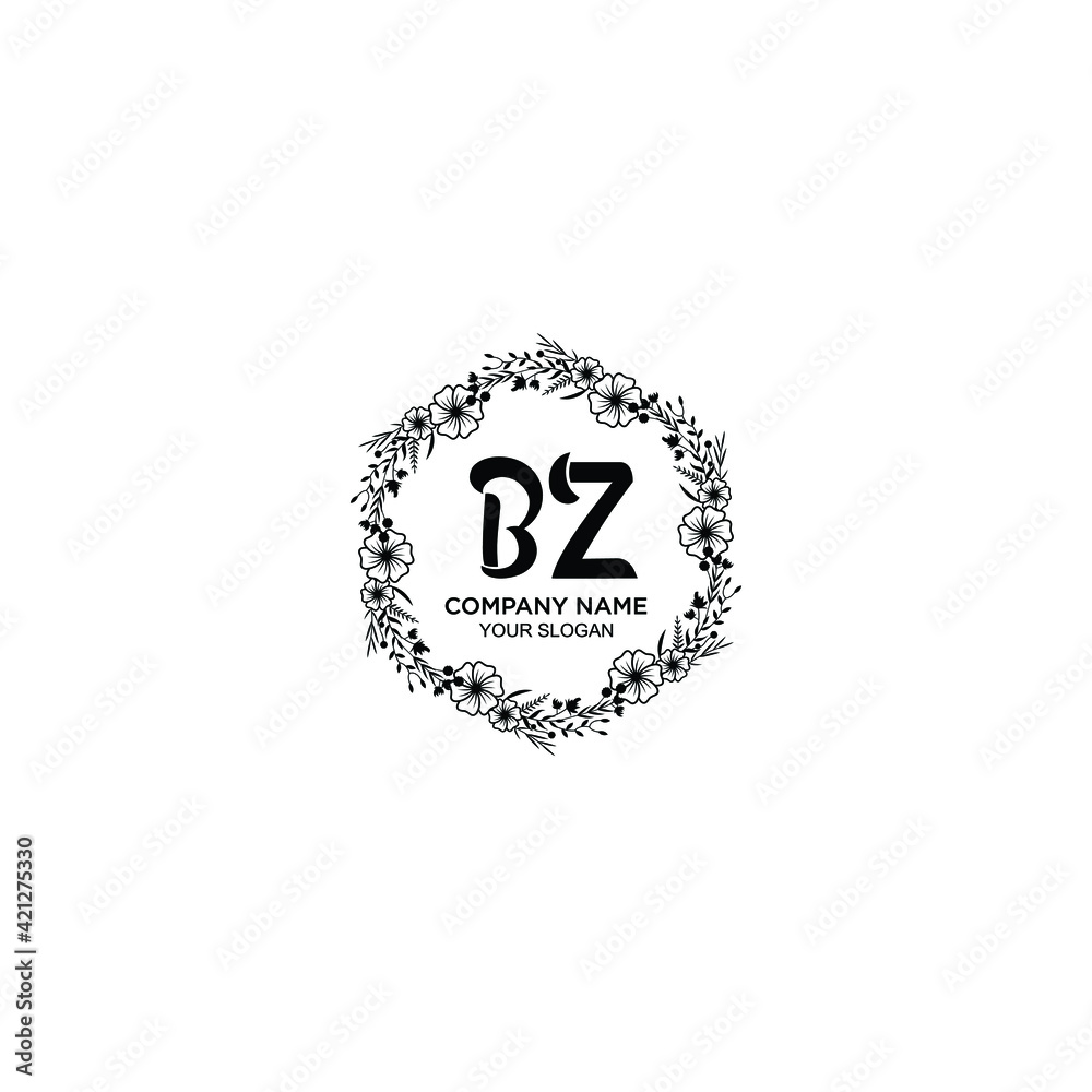 BZ initial letters Wedding monogram logos, hand drawn modern minimalistic and frame floral templates BZ initial letters Wedding monogram logos, hand drawn modern minimalistic and frame floral templates