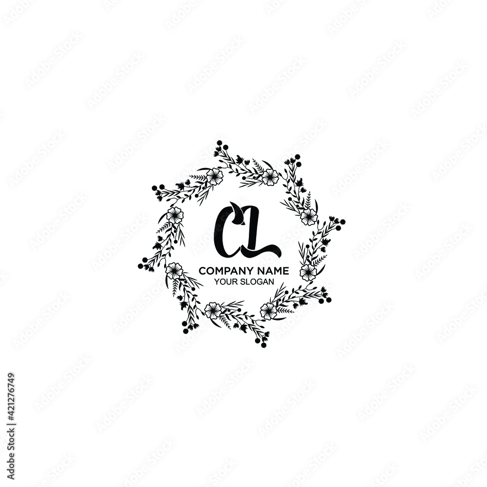 CL initial letters Wedding monogram logos, hand drawn modern minimalistic and frame floral templates CL initial letters Wedding monogram logos, hand drawn modern minimalistic and frame floral templates