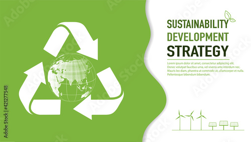 Recycle and Zero waste for Sustainability development strategy background and template, vector illustration