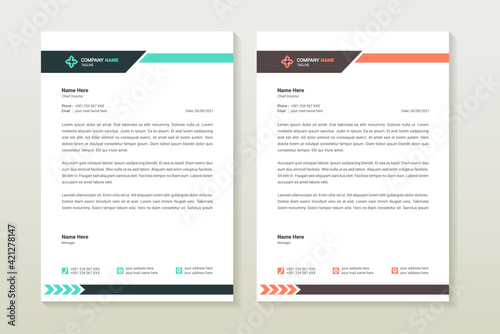 Letterhead design template. Creative, simple and clean modern business letterhead template design. Illustration vector