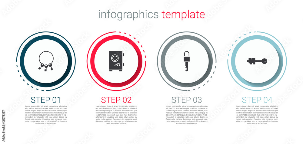 Set Bunch of keys, Safe, Locked and Old. Business infographic template. Vector Set Bunch of keys, Safe, Locked and Old. Business infographic template. Vector