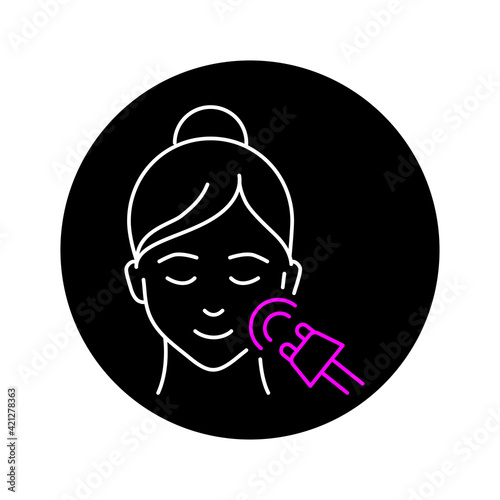 Rf face lift black glyph icon. Pictogram for web page, mobile app, promo.