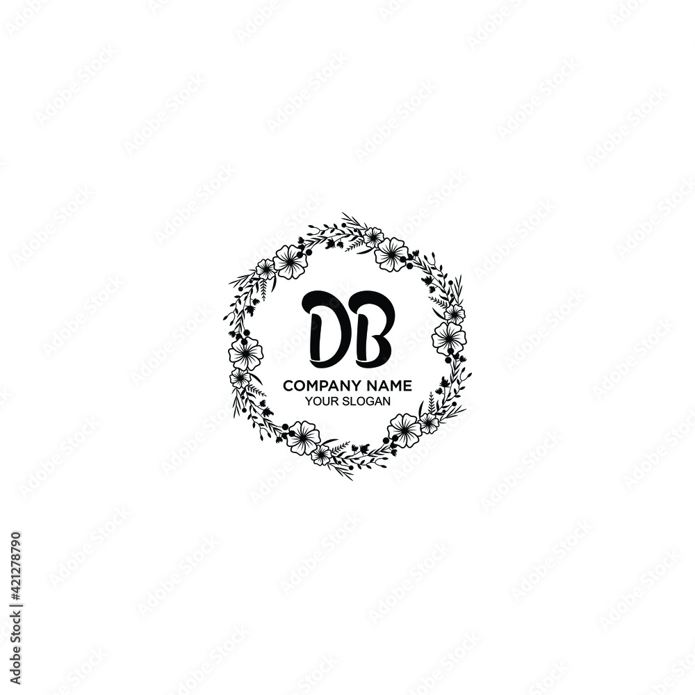 DB initial letters Wedding monogram logos, hand drawn modern minimalistic and frame floral templates DB initial letters Wedding monogram logos, hand drawn modern minimalistic and frame floral templates