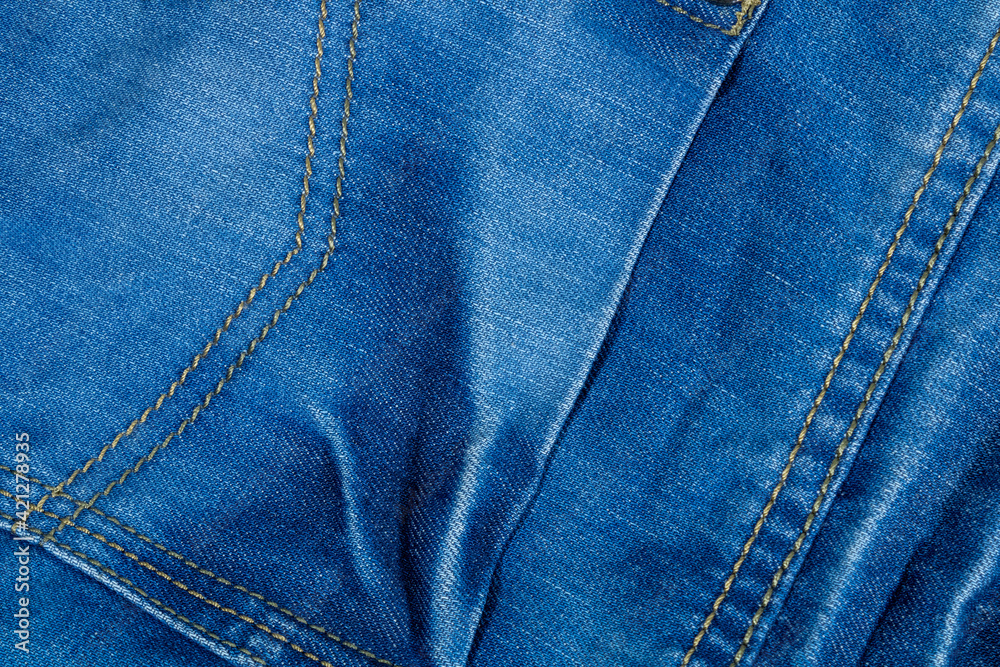 Bright denim with a neatly stitched seam. Bright denim with a neatly stitched seam.