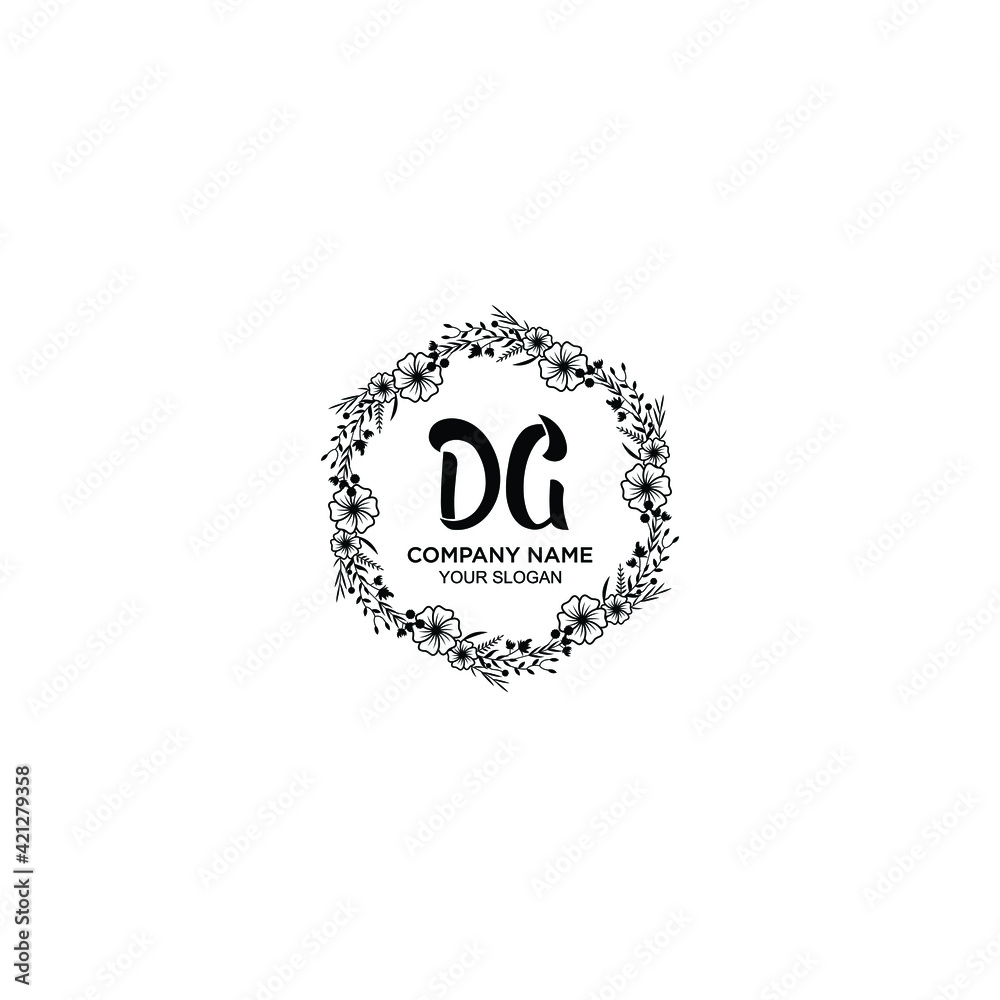 DG initial letters Wedding monogram logos, hand drawn modern minimalistic and frame floral templates DG initial letters Wedding monogram logos, hand drawn modern minimalistic and frame floral templates