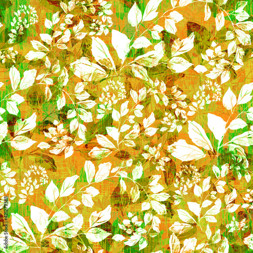 Watercolor seamless pattern. Abstract background with colorful  spring  field