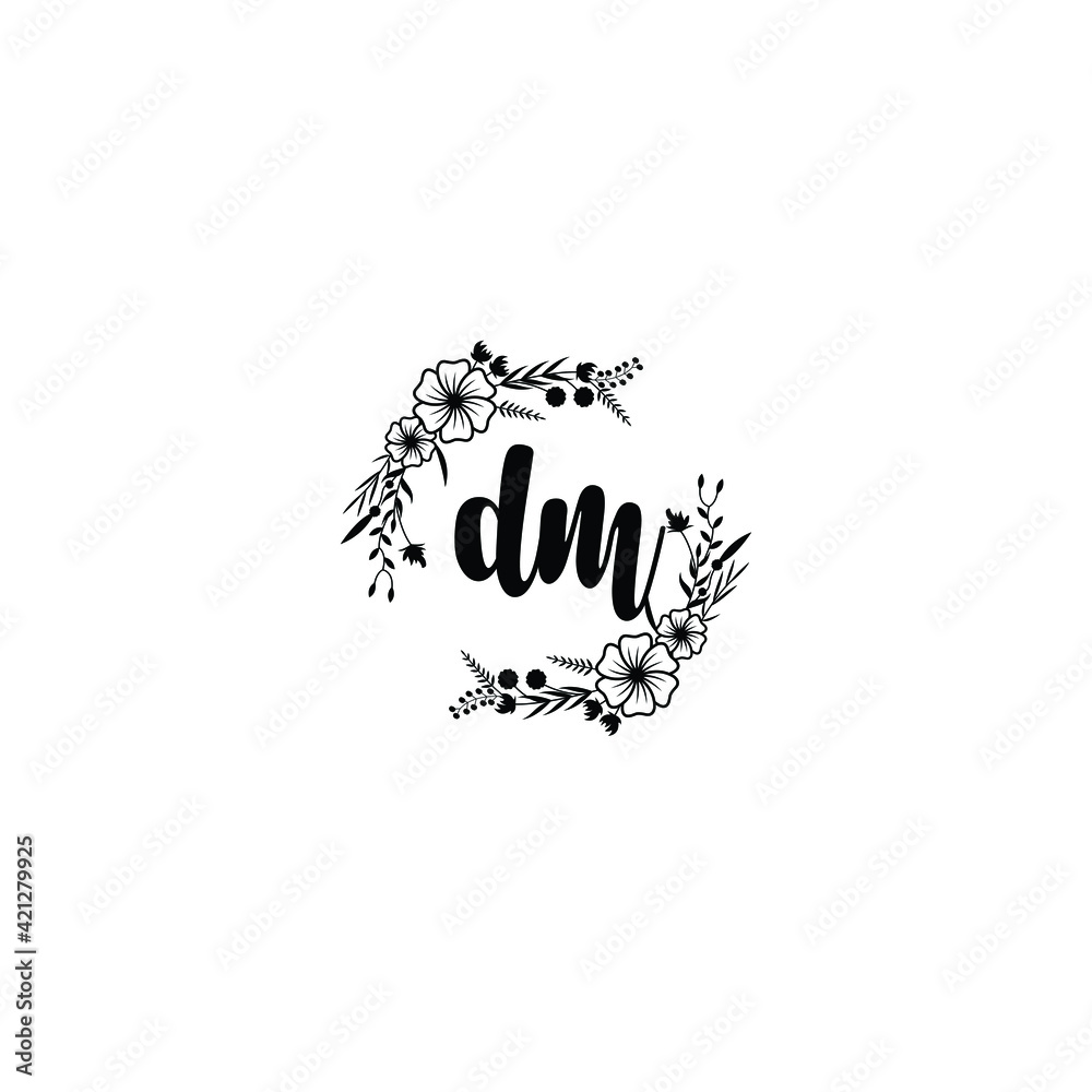 DM initial letters Wedding monogram logos, hand drawn modern minimalistic and frame floral templates DM initial letters Wedding monogram logos, hand drawn modern minimalistic and frame floral templates