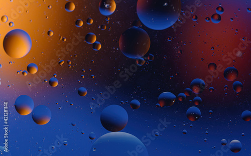 Space, planets, Universe cosmic abstract background. Abstract model of the atom of a molecule. Macro view. Abstract background of the space. Biology, physics, chemistry abstract background.Blur