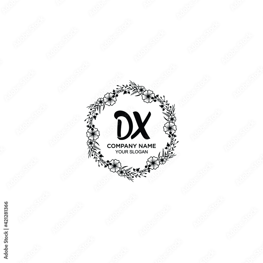 DX initial letters Wedding monogram logos, hand drawn modern minimalistic and frame floral templates DX initial letters Wedding monogram logos, hand drawn modern minimalistic and frame floral templates