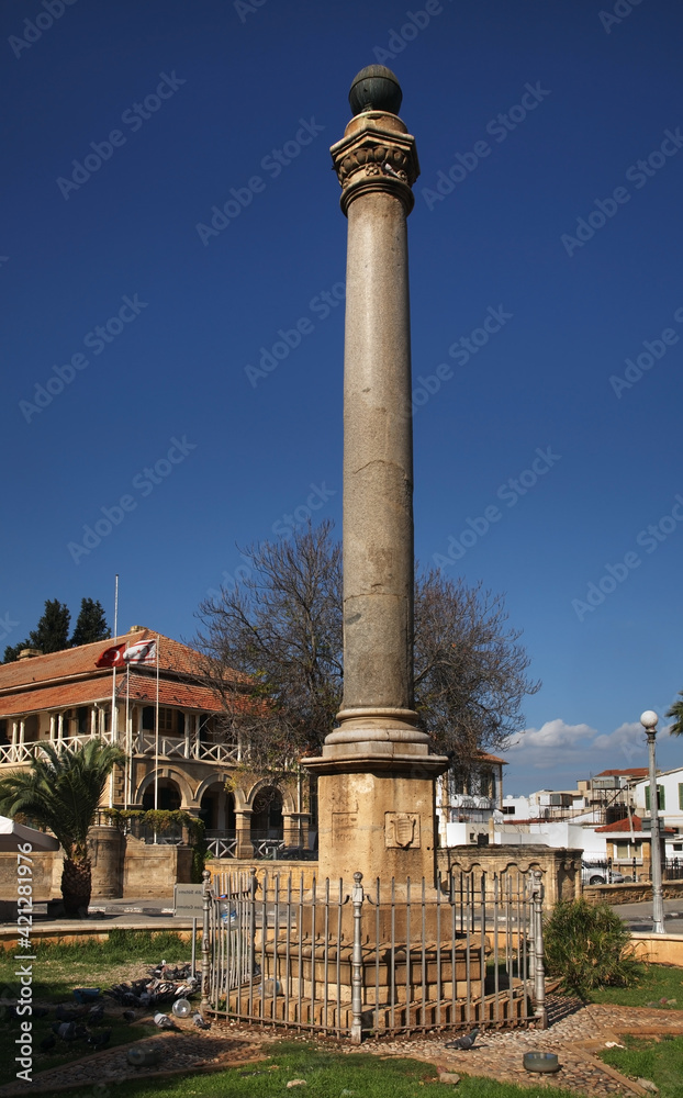 Venetian Column, on Ataturk (Sarayonu) Square in Nicosia. Cyprus