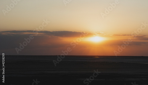 sunset over the lake