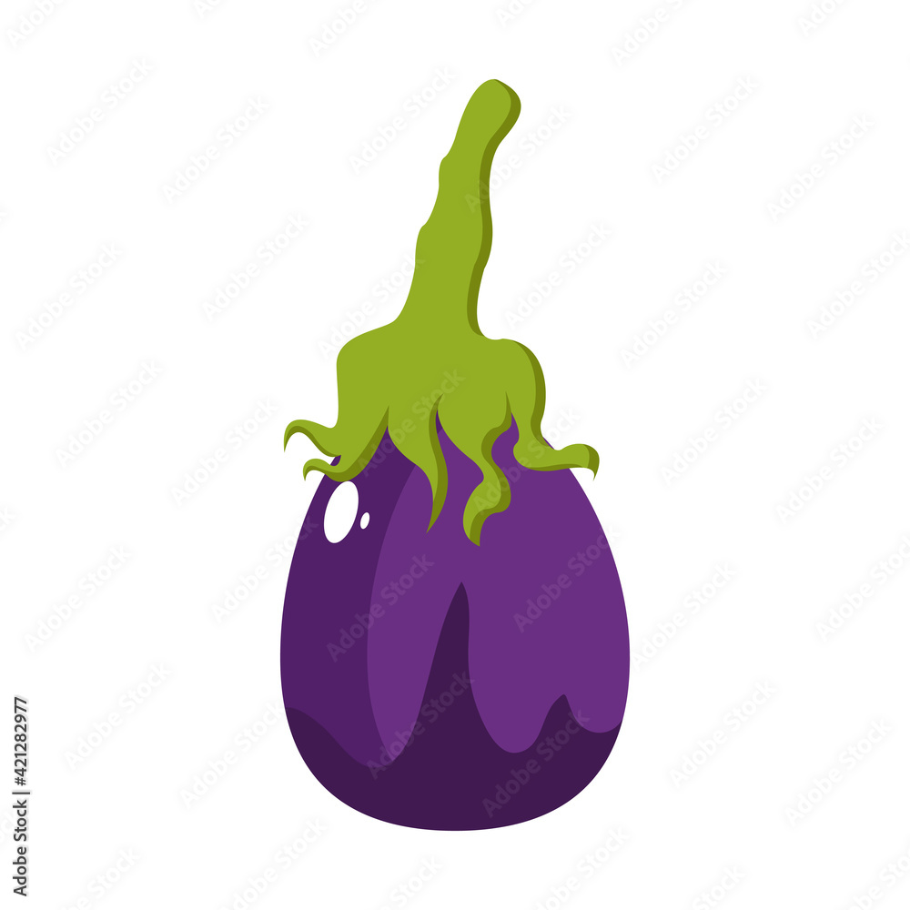 Isolated eggplant icon. Vegetable icon - Vector illustration