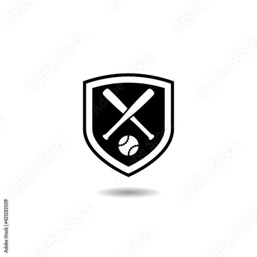 Baseball ball icon with shadow