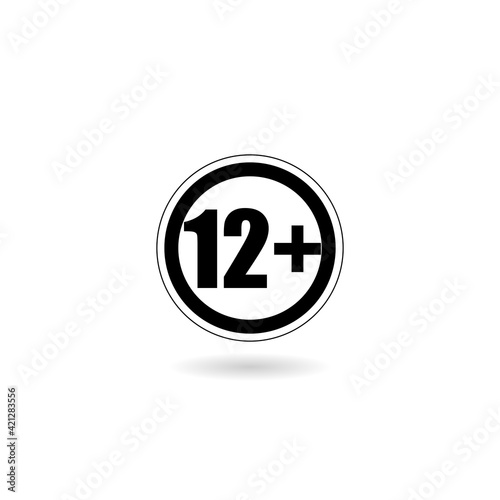 Free Download Twelve plus icon with shadow - GFXLoad