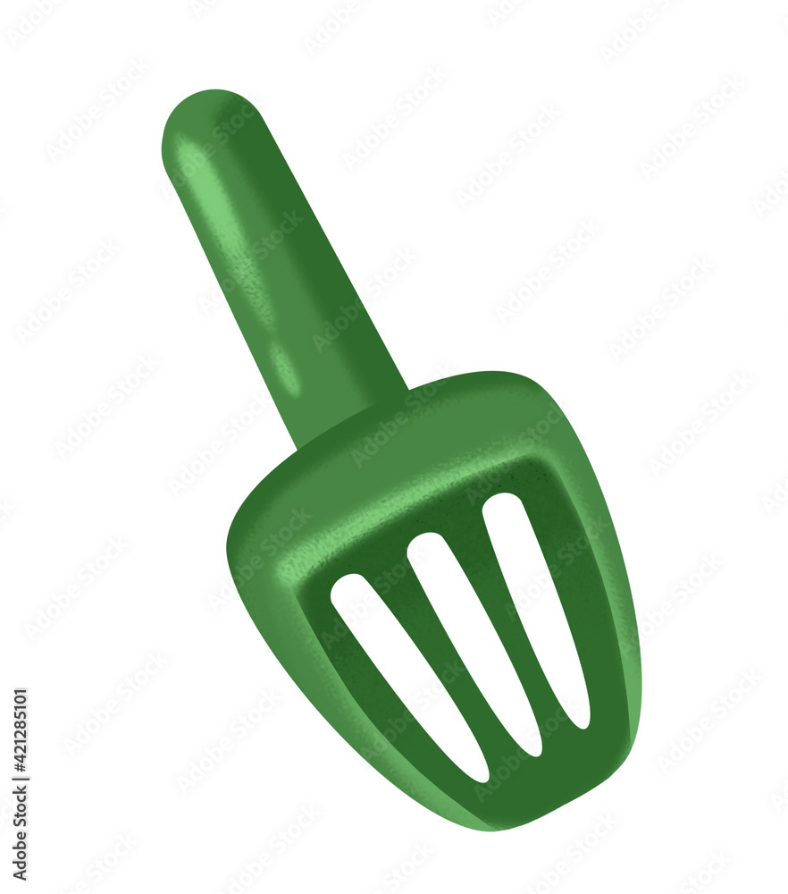 Clipart green shovel for cleaning poop of a cat or dog. Cute illustration in cartoon childish style. The image is isolated on a white background. Clipart green shovel for cleaning poop of a cat or dog. Cute illustration in cartoon childish style. The image is isolated on a white background.