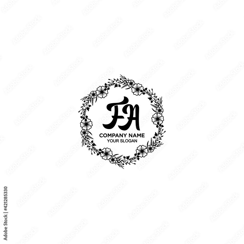 FA initial letters Wedding monogram logos, hand drawn modern minimalistic and frame floral templates FA initial letters Wedding monogram logos, hand drawn modern minimalistic and frame floral templates