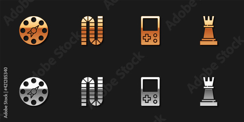 Set Twister game, Board, Tetris and Chess icon. Vector