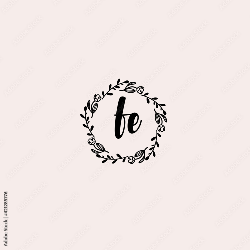 FE initial letters Wedding monogram logos, hand drawn modern minimalistic and frame floral templates FE initial letters Wedding monogram logos, hand drawn modern minimalistic and frame floral templates