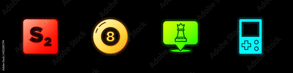 Set Bingo, Billiard pool snooker ball, Chess and Tetris icon. Vector Set Bingo, Billiard pool snooker ball, Chess and Tetris icon. Vector