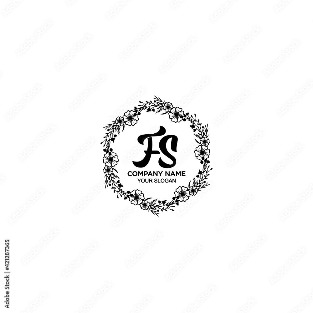 FS initial letters Wedding monogram logos, hand drawn modern minimalistic and frame floral templates FS initial letters Wedding monogram logos, hand drawn modern minimalistic and frame floral templates