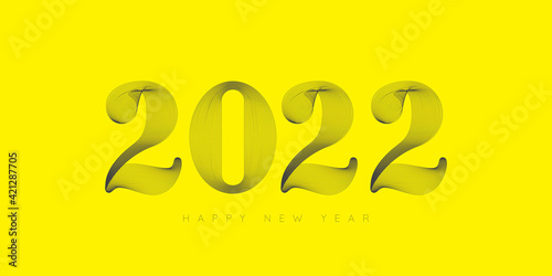 2022 text decorate numbers with grey line strokes effect. Invitation for party. Vector illustration