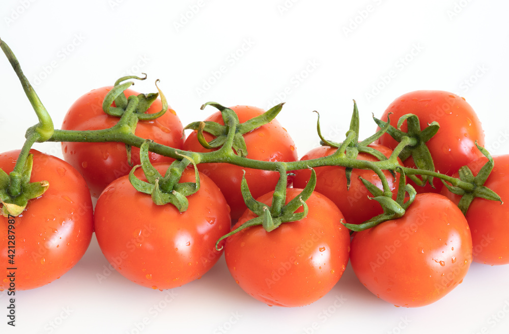 Fresh vegetable, red cherry tomato isolated on white background, food concept. Fresh vegetable, red cherry tomato isolated on white background, food concept.