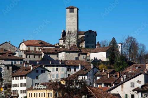 view of the medieval town of Feltre,Italy